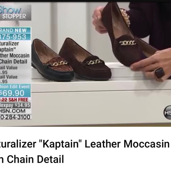 Naturalizer "Kaptain" Leather Moccasin with Chain size 7.5 - Picture 10 of 12